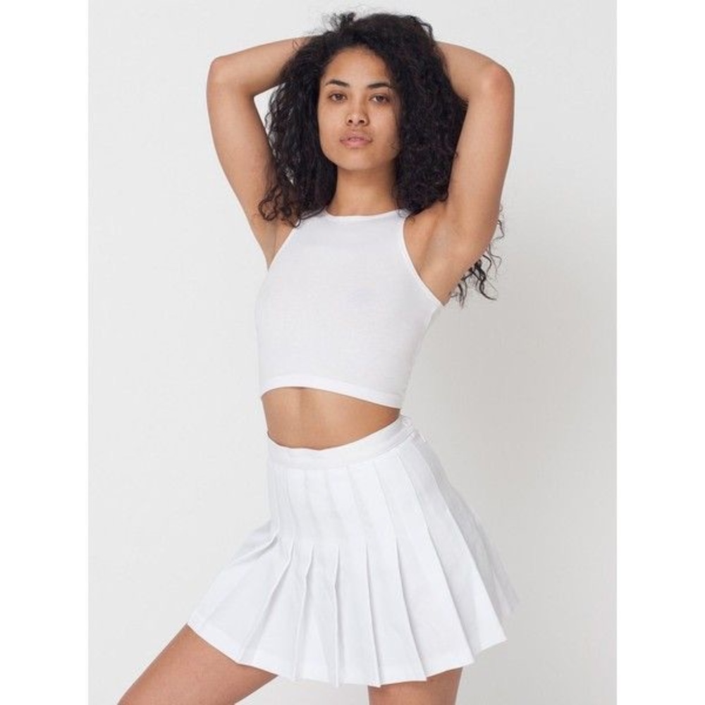 American Apparel White Tennis Skirt