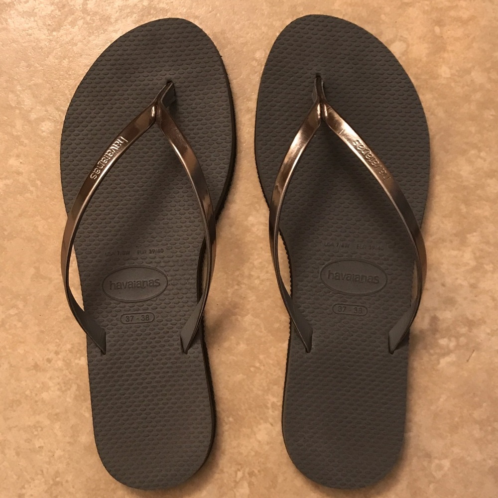Silver Havaianas Flip Flops