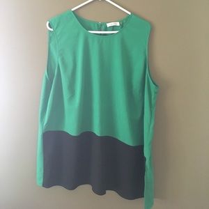 Sleeveless asymmetrical top