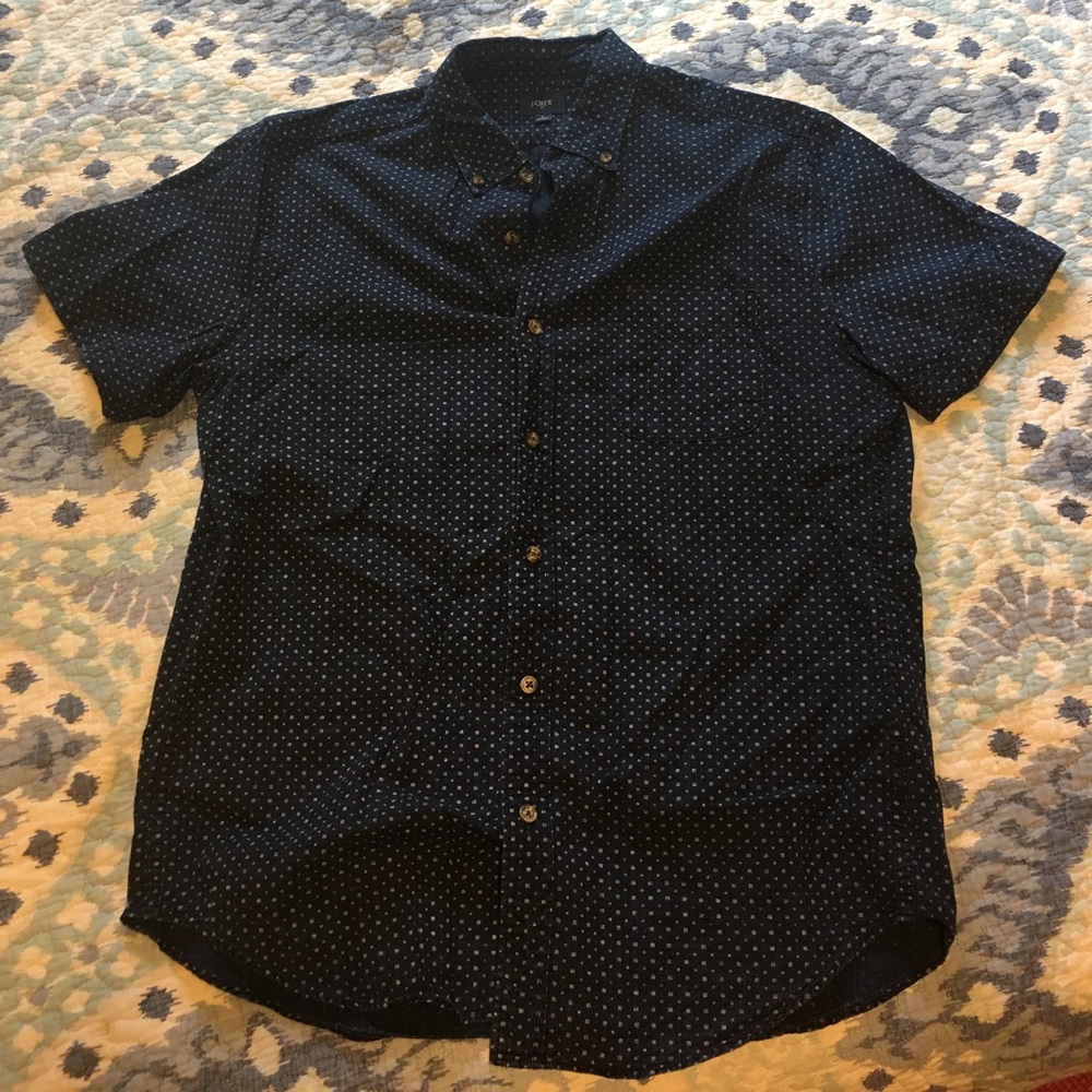 Men's J. Crew Factory medium navy blue button down