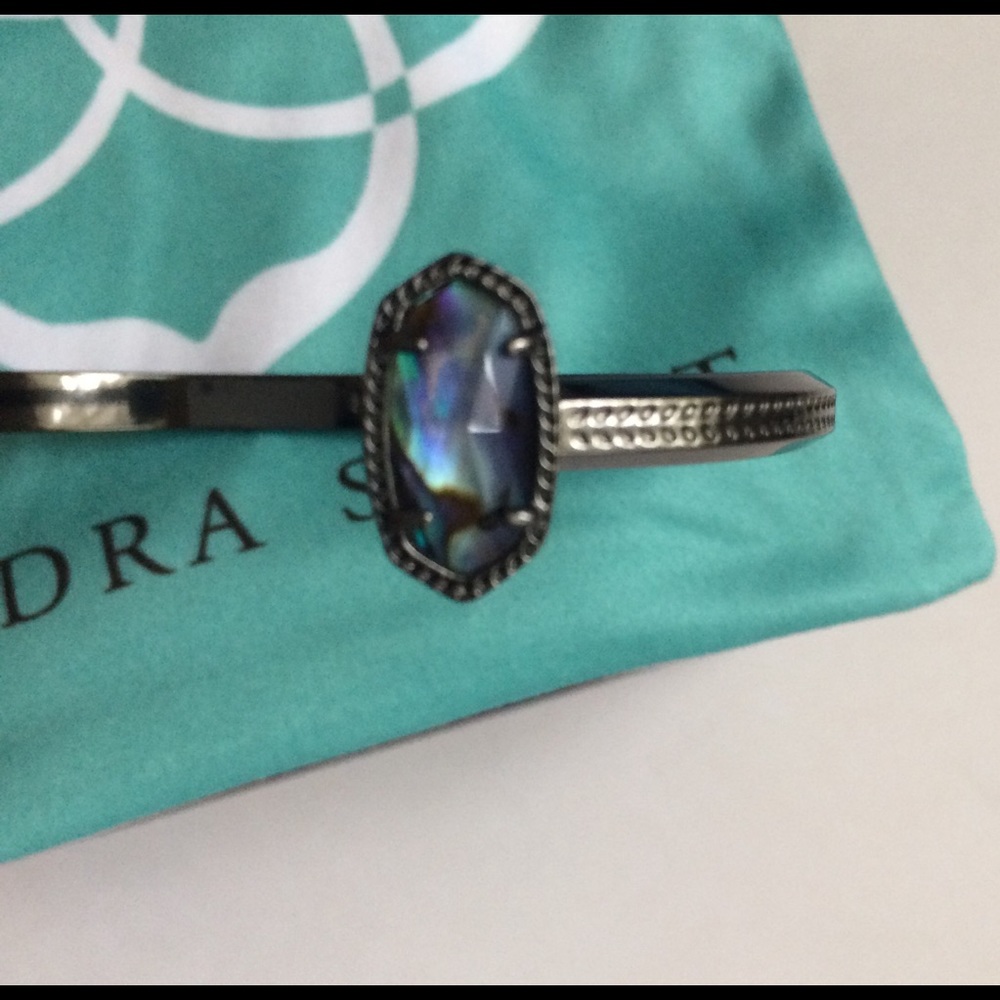 NWT Kendra Scott Gunmetal and Abalone Elton Cuff - Picture 2 of 5