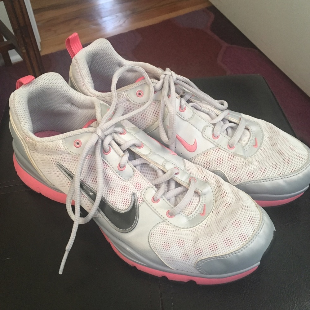 White grey Pink Nike sneakers 10 women