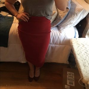 Zara red fitted skirt, size M