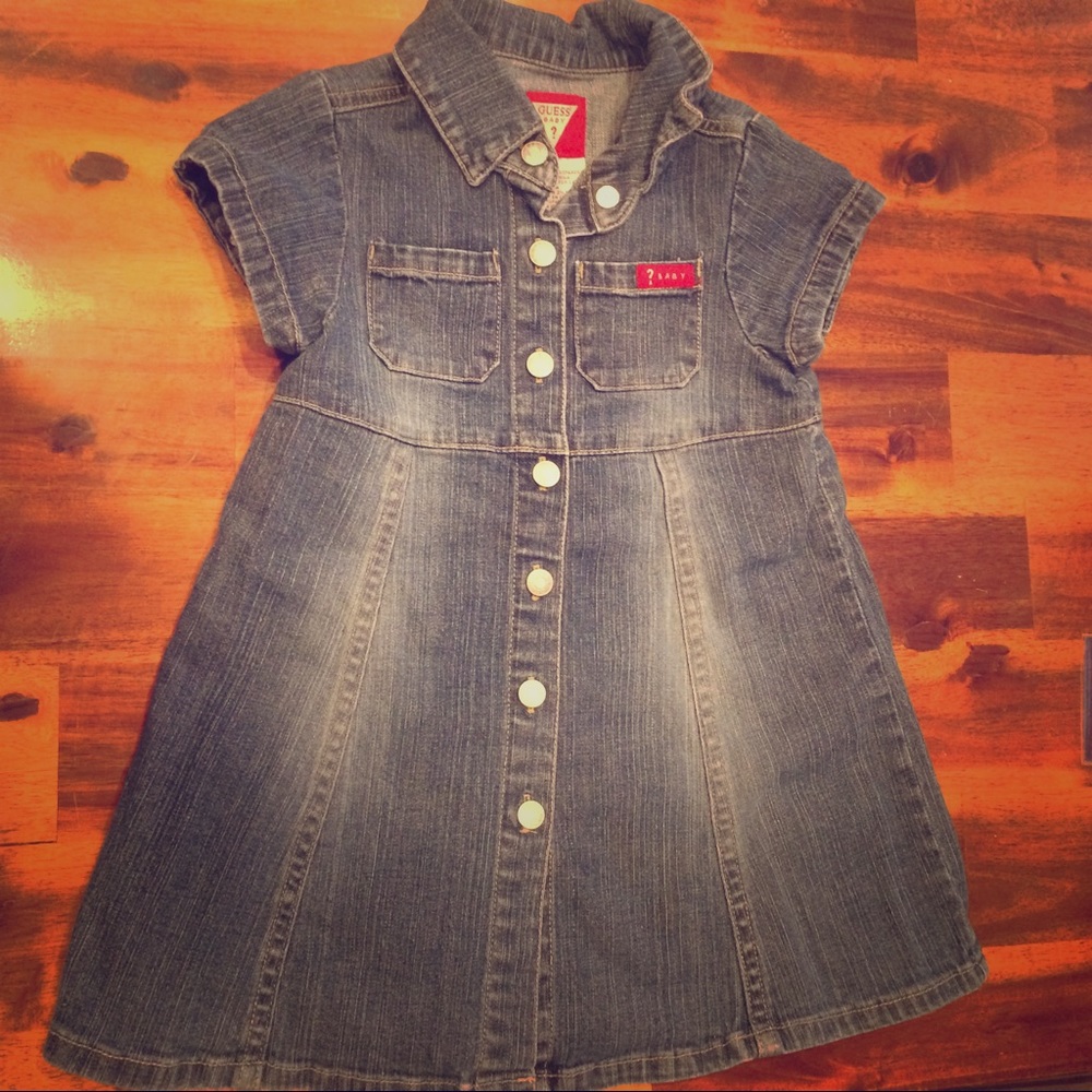 ❓ LIKE NEW Guess Baby Denim Dress 24 months