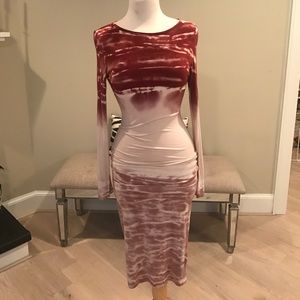 YFB long sleeve body con dress