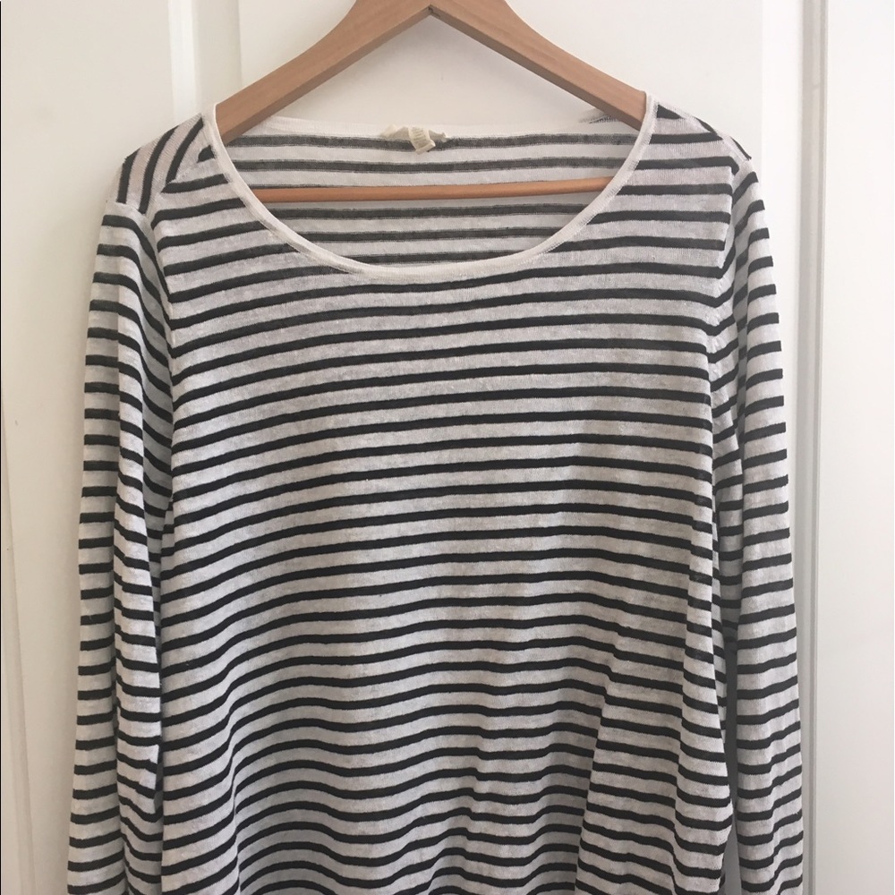 Eileen fisher Black white striped sweater 2X 2XL