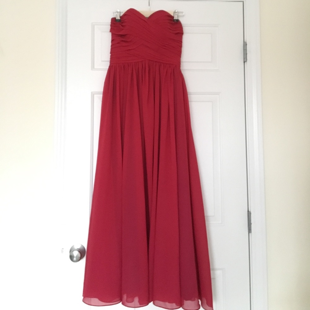 Cranberry chiffon gown