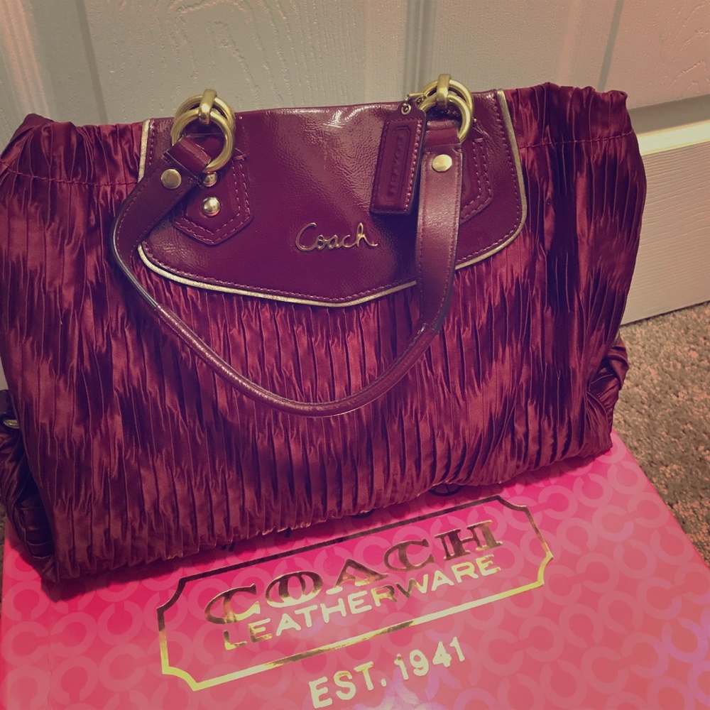 Beautiful rare Maroon Coach handbag