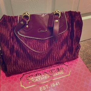 Beautiful rare Maroon Coach handbag