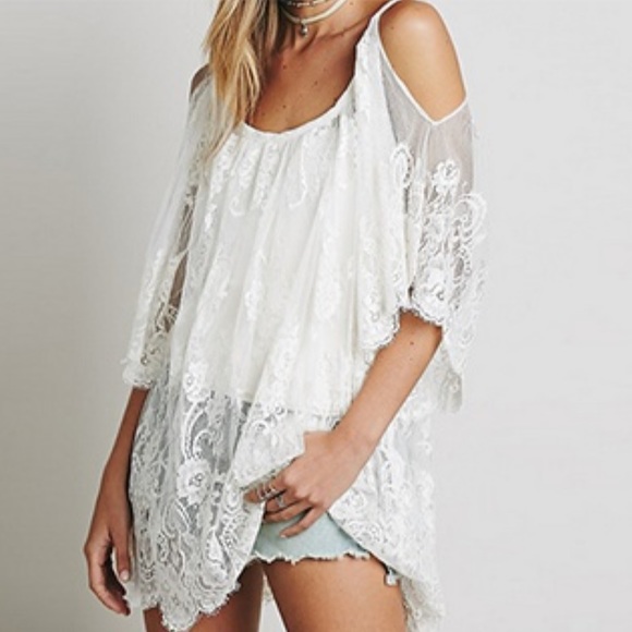 NEW SIZES White Lace Swim Cover Dress Hippie Boho - Picture 3 of 5