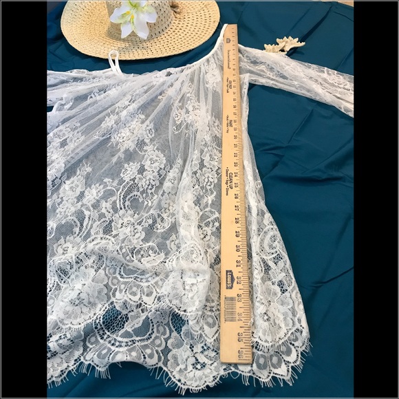 NEW SIZES White Lace Swim Cover Dress Hippie Boho - Picture 5 of 5