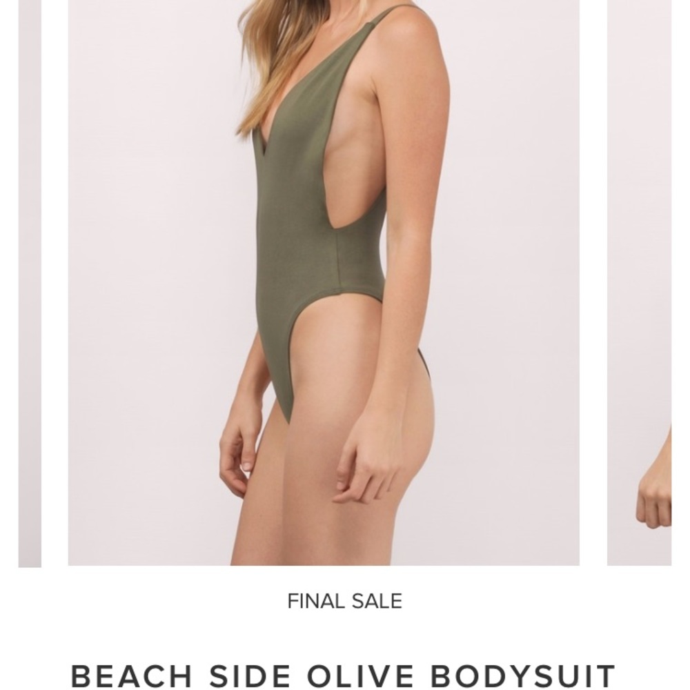 New Tobi Green Backless Bodysuit