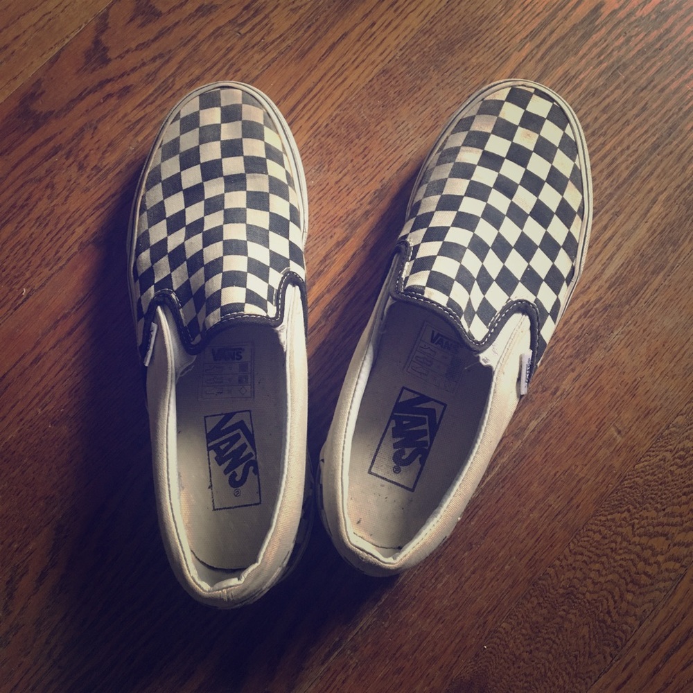 Checkered Vans Classic Slip-on Women 9- Men 7.5