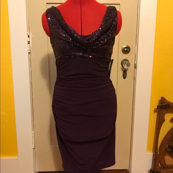Night way plum sequin dress - Picture 3 of 3