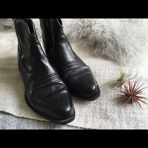 Leather Black booties (8 M)