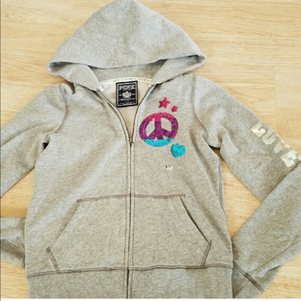 ‼️PINK  Victoria's Secret sequins zip up hoodie‼️