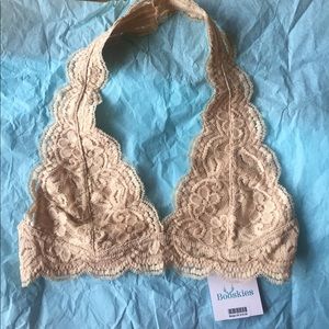 Tan lace bralette
