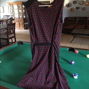 Red argyle print dress