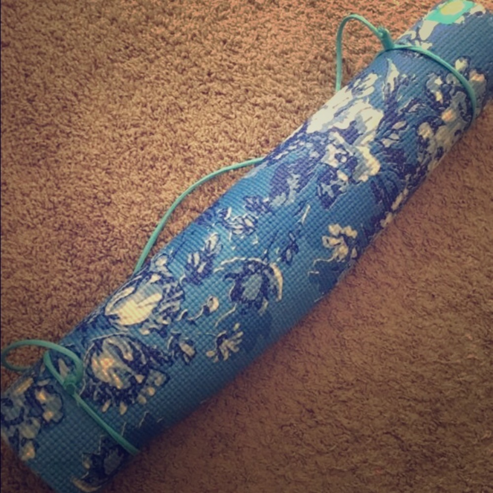 Blue Floral Yoga Mat