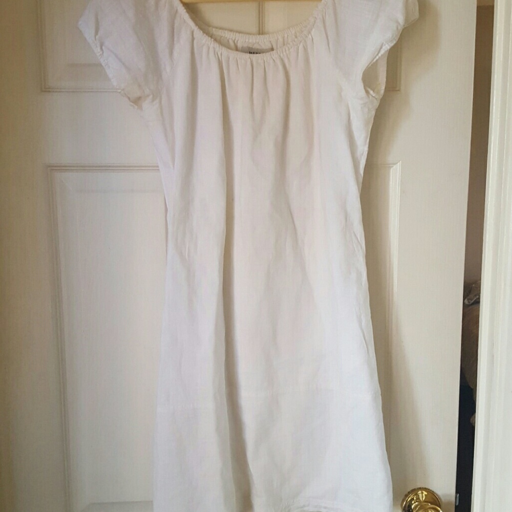 White shift dress