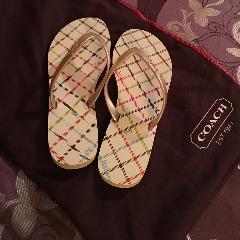 Coach flip flops never wore
