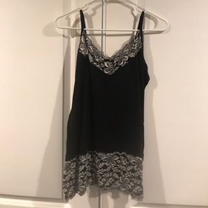 White House Black Market tank top black/white lace