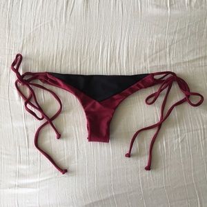 Maroon/Black Cami and Jax Side Tie Bikini