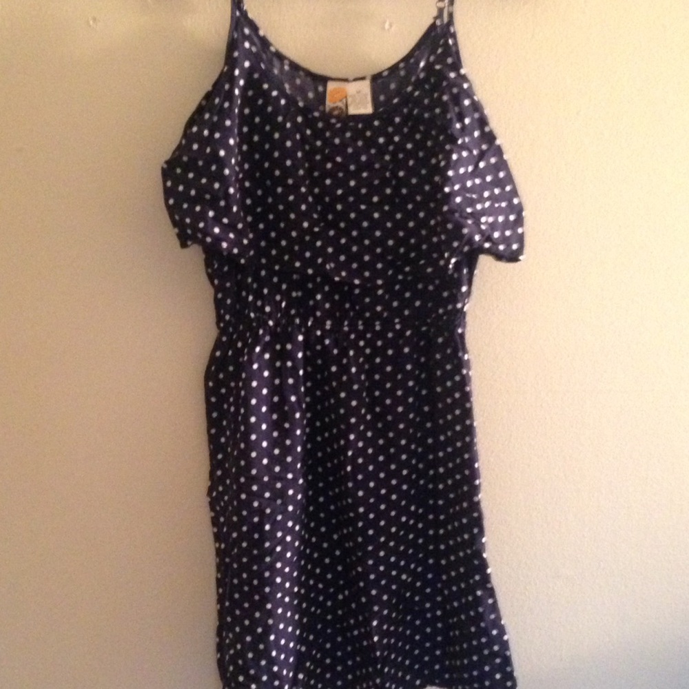 Navy polka dot dress
