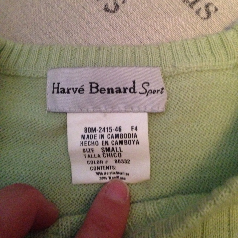 Harve Benard Sport mint green sweater size small - Picture 2 of 3
