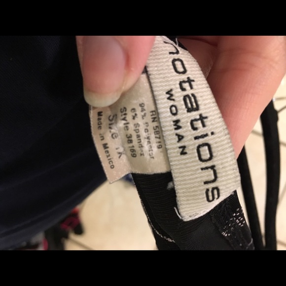 Black Stretchy Top with Flowers by Notations - Picture 3 of 3