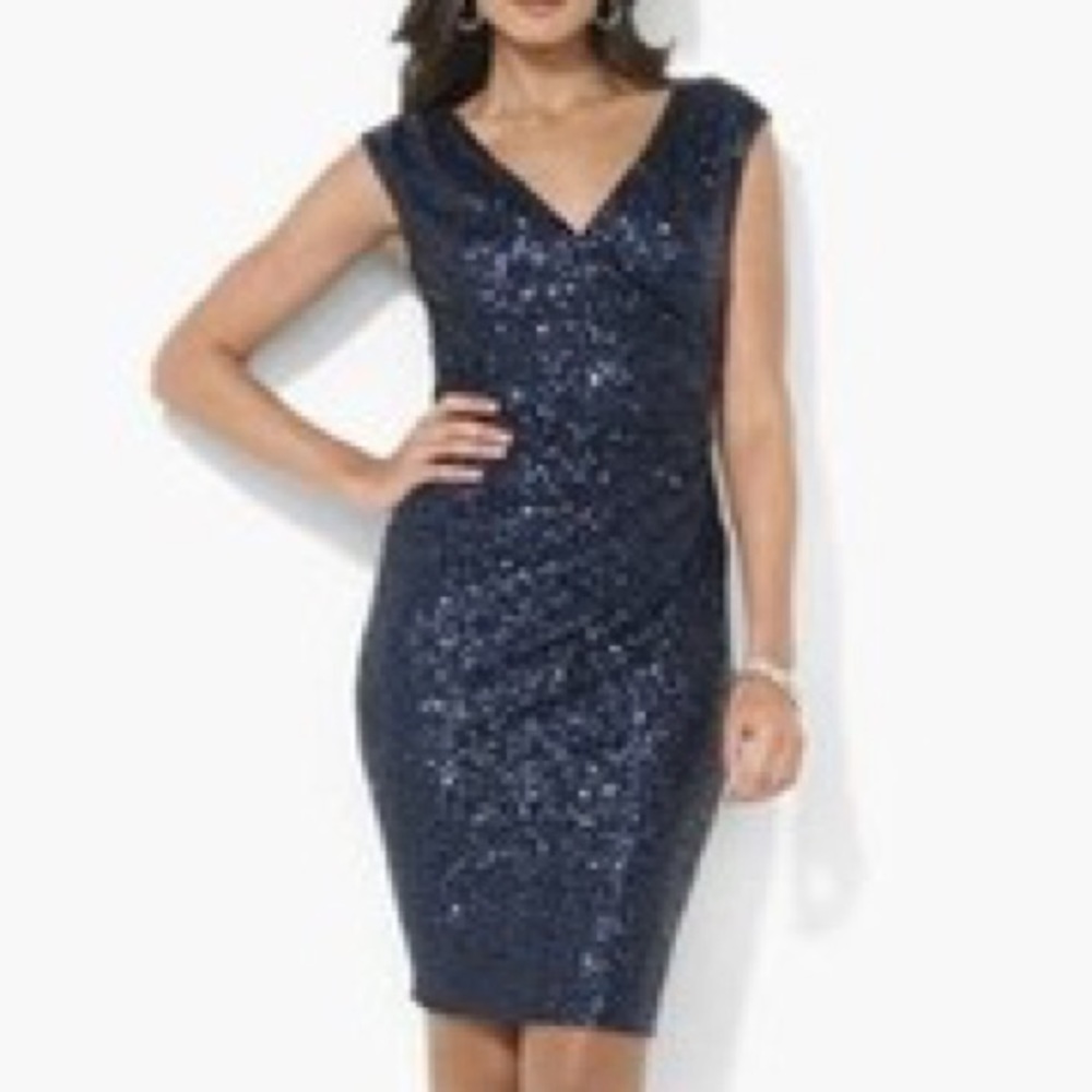 Ralph Lauren Navy Sequin Dress
