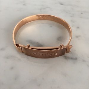 KEEP Collective rose gold bangle - "gratitude" bar