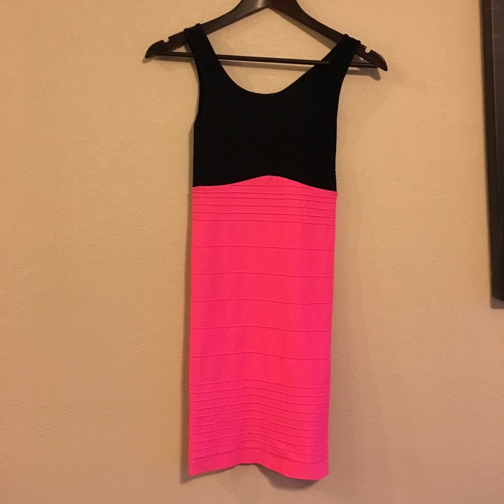 Hot Pink Bandage Bodycon Mini Dress