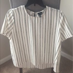 Black and white striped blouse