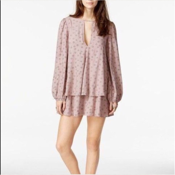 Free People Dresses & Skirts - Free People Beck Printed Cutout Mini Dres