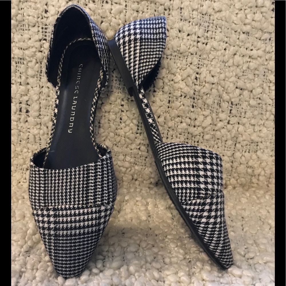 Chinese Laundry Houndstooth D'Orsay Flats