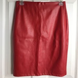 Faux leather skirt