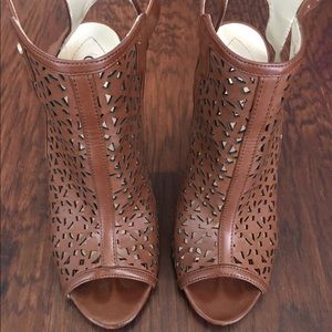 Guess Brown Bootie Perforated Heels