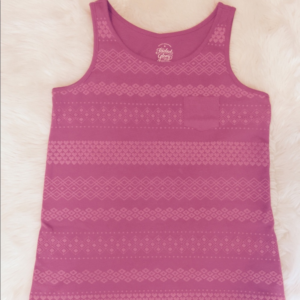 Pink Textured Hot Pink Tank Top