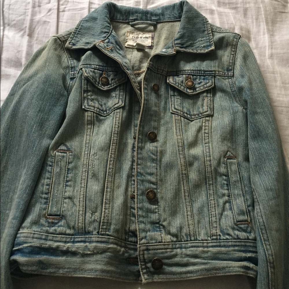 Lightly distress denim jacket