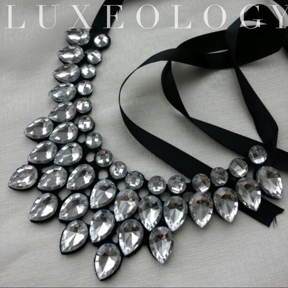 2pc Crystal Choker & Earrings Set