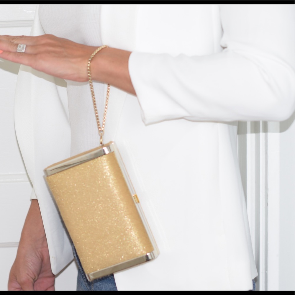 NWOT Gold HAYWARD Wristlet Clutch.