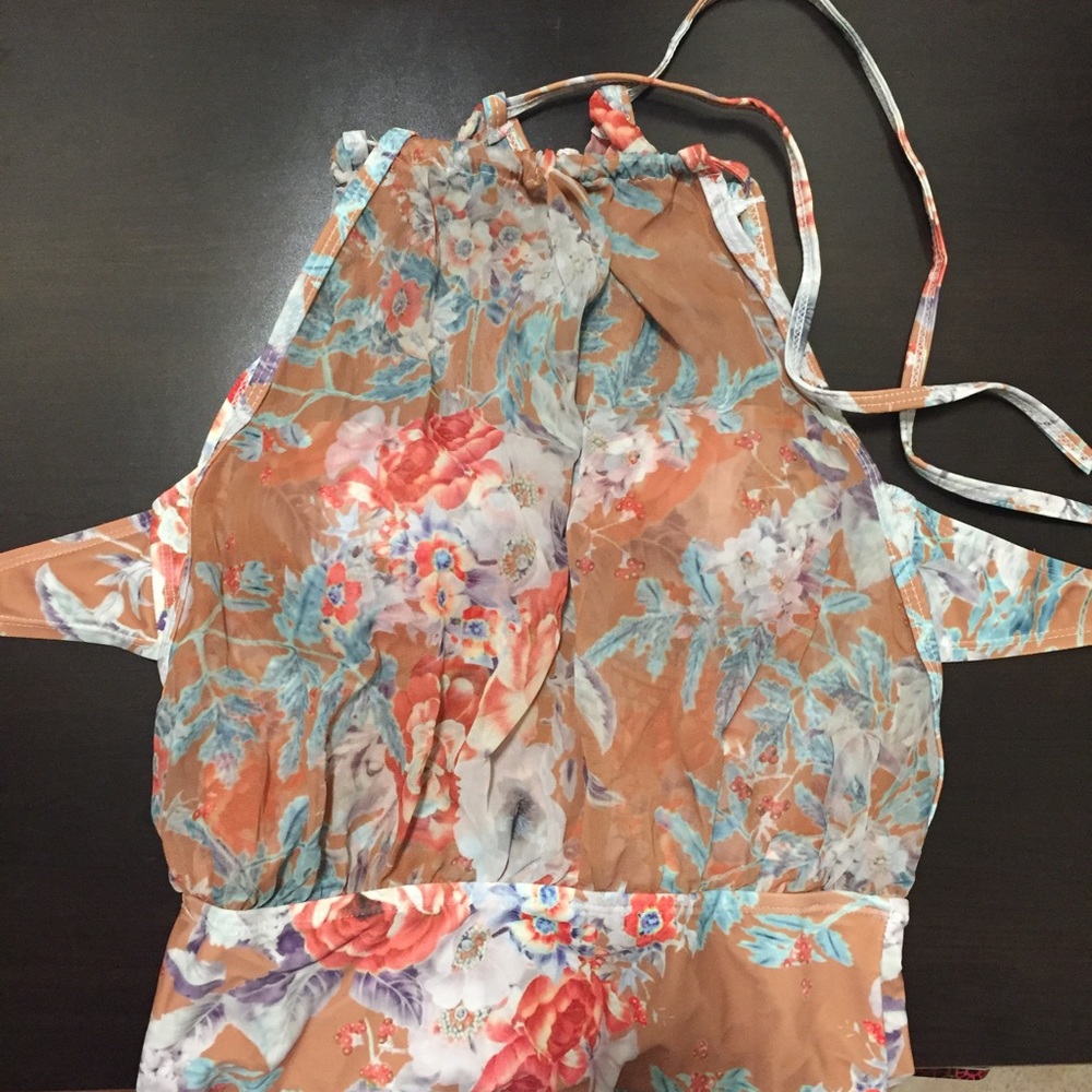 Vintage Style Floral Mesh Swimsuit - Picture 3 of 8