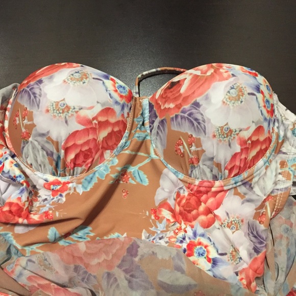 Vintage Style Floral Mesh Swimsuit - Picture 8 of 8