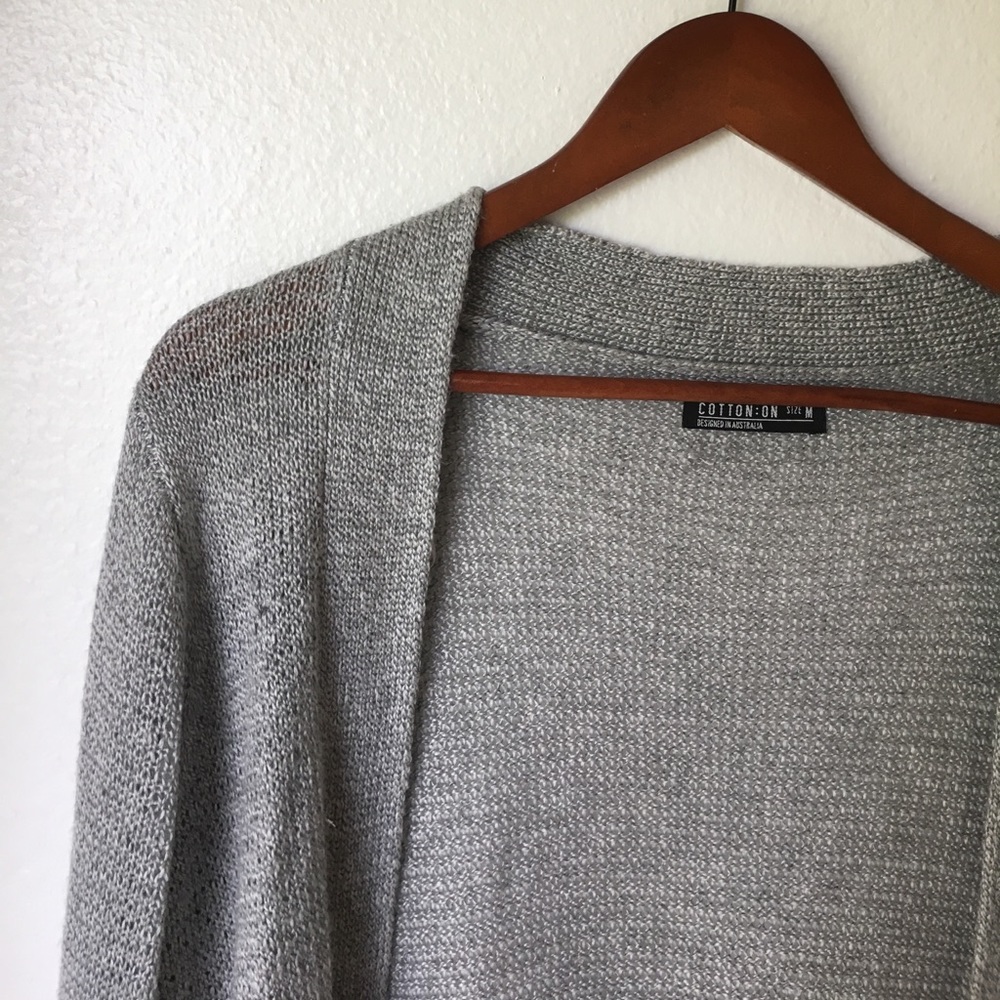Cotton On Long Gray Knit Cardigan