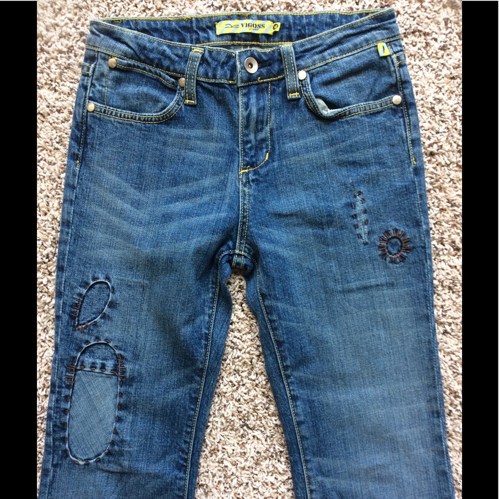 Girls Vigoss Medium Washed Boot Cut Jeans