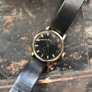 Marc by Marc Jacobs black and gold watch