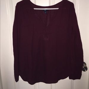 Woven peasant blouse
