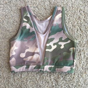 J.Fitness Wear Camo Workout Crop Top