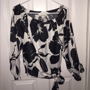 Black and white blouse